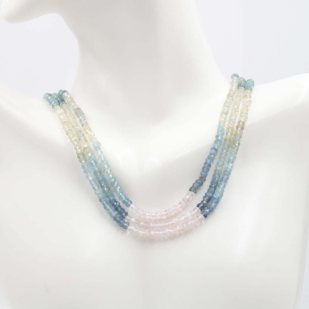 Natural Aquamarine gemstone Necklace with Indian Style