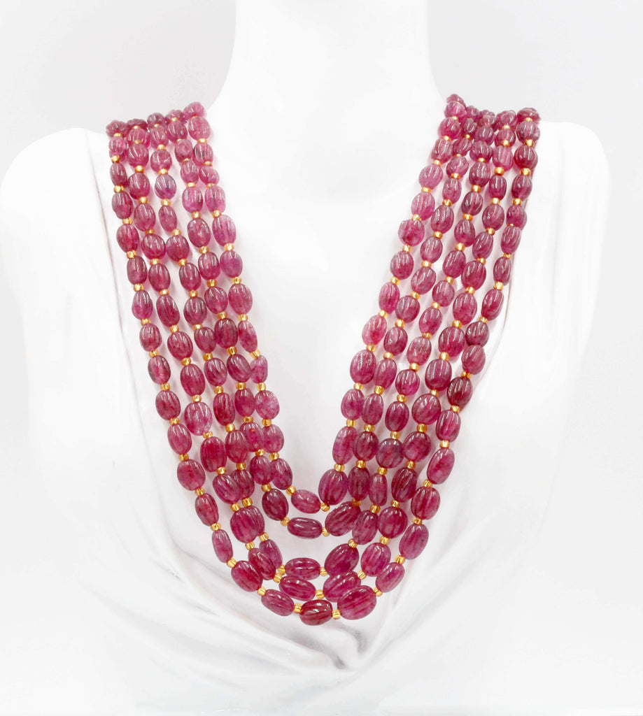 Natural Quartz Stone Necklace: Radiant Pink Hue