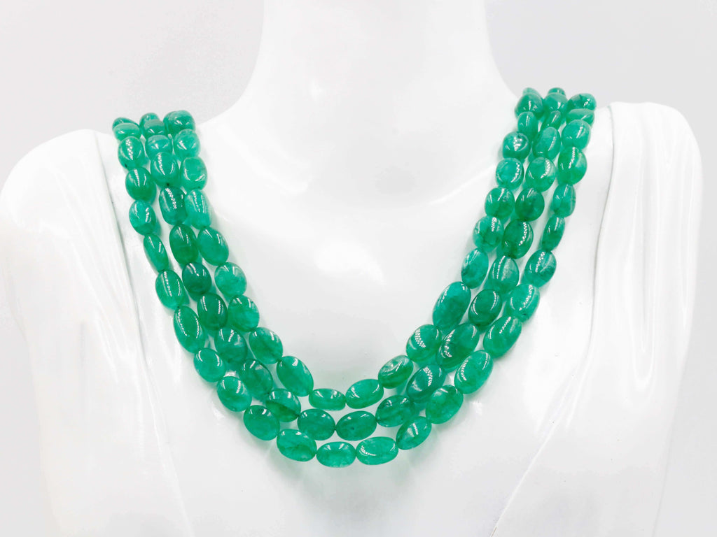 Natural Emerald Beads Layered Necklace