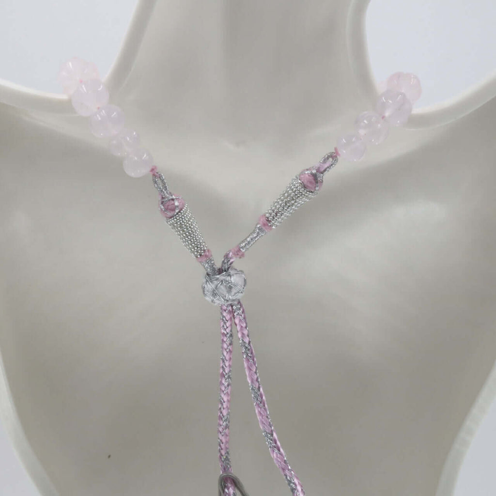 Natural Light Pink Quartz Necklace - Indian Styled Sarafa Jewelry