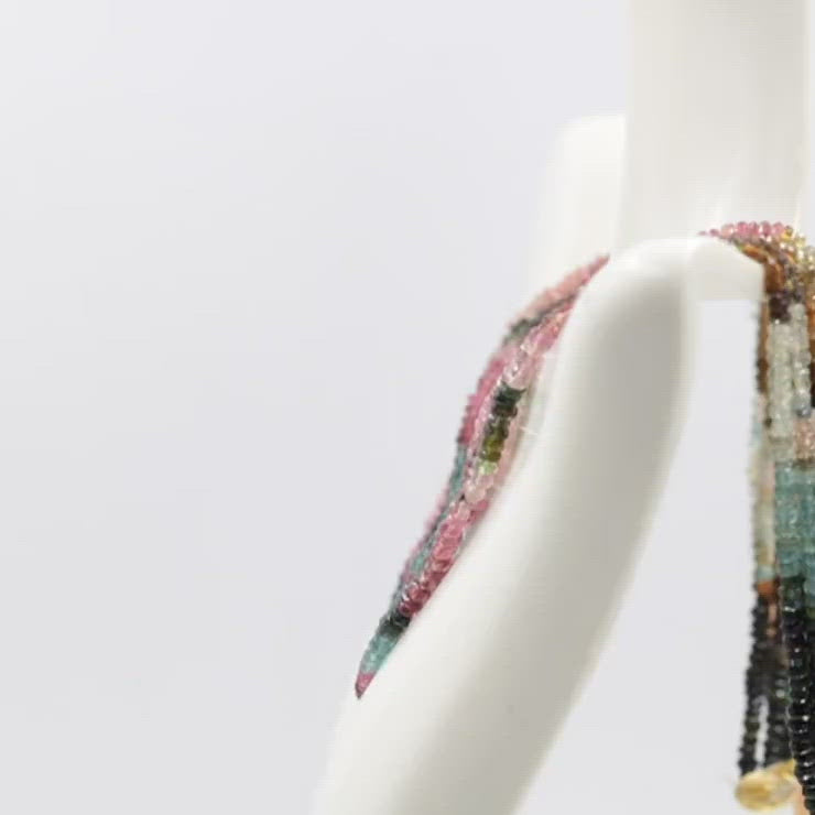 Natural Multi - Color Tourmaline Necklace - Taj Mahal Gems