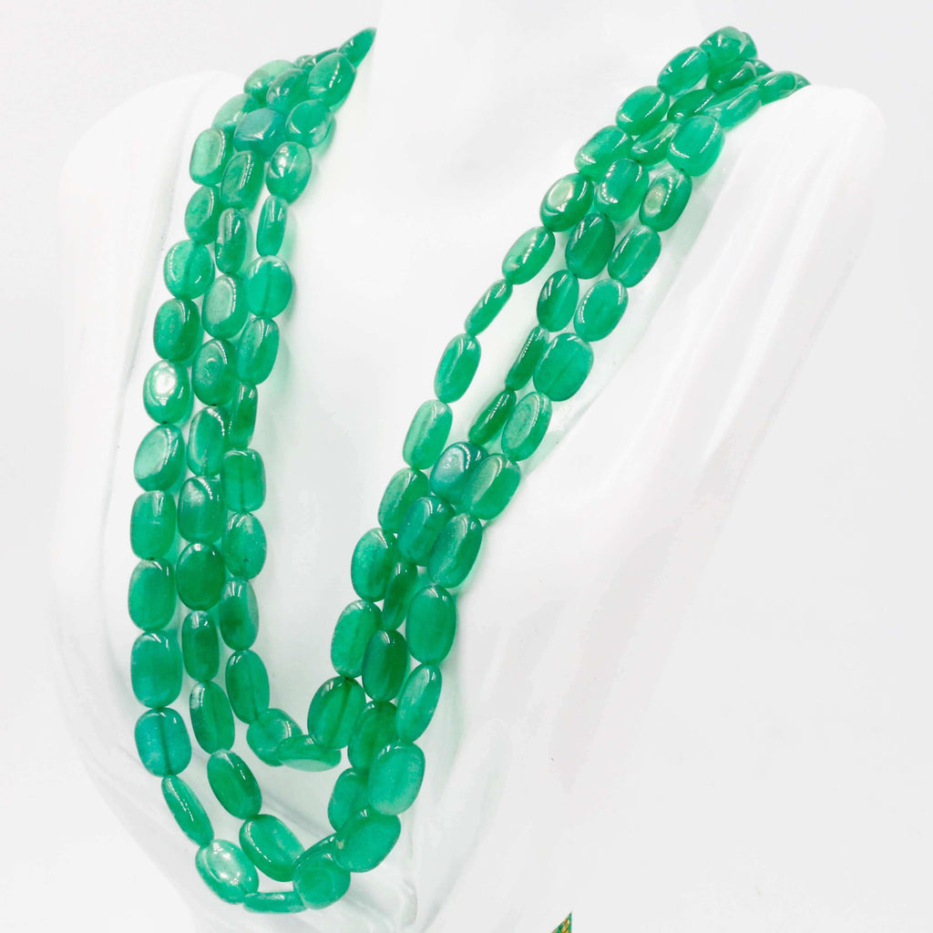 Handcrafted Emerald Beaded Necklace from India