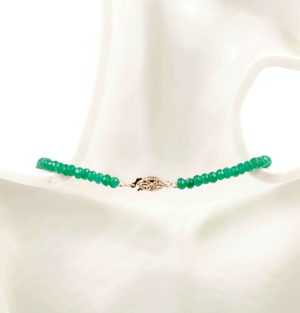 Handmade Emerald Beaded Necklace from India