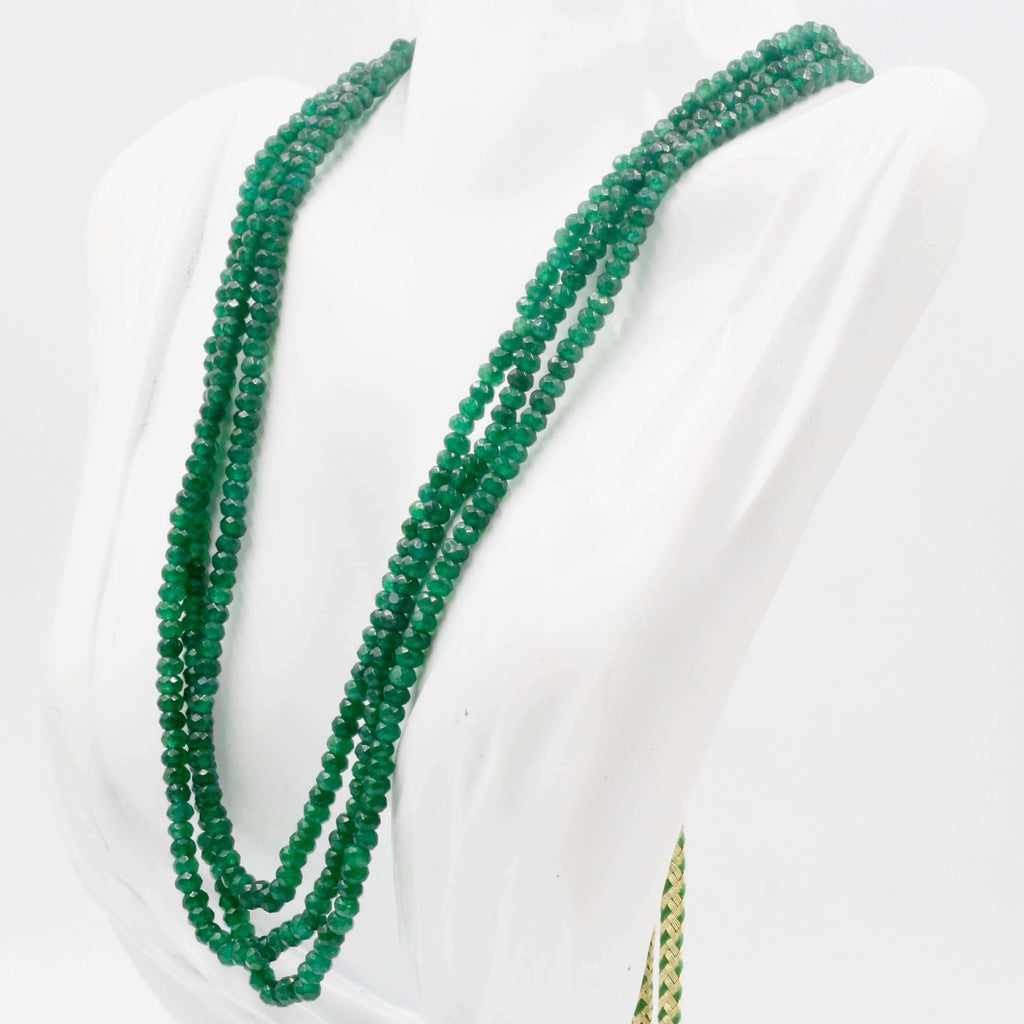 Traditional Indian Necklace with Natural Emeralds - Sarafa Design