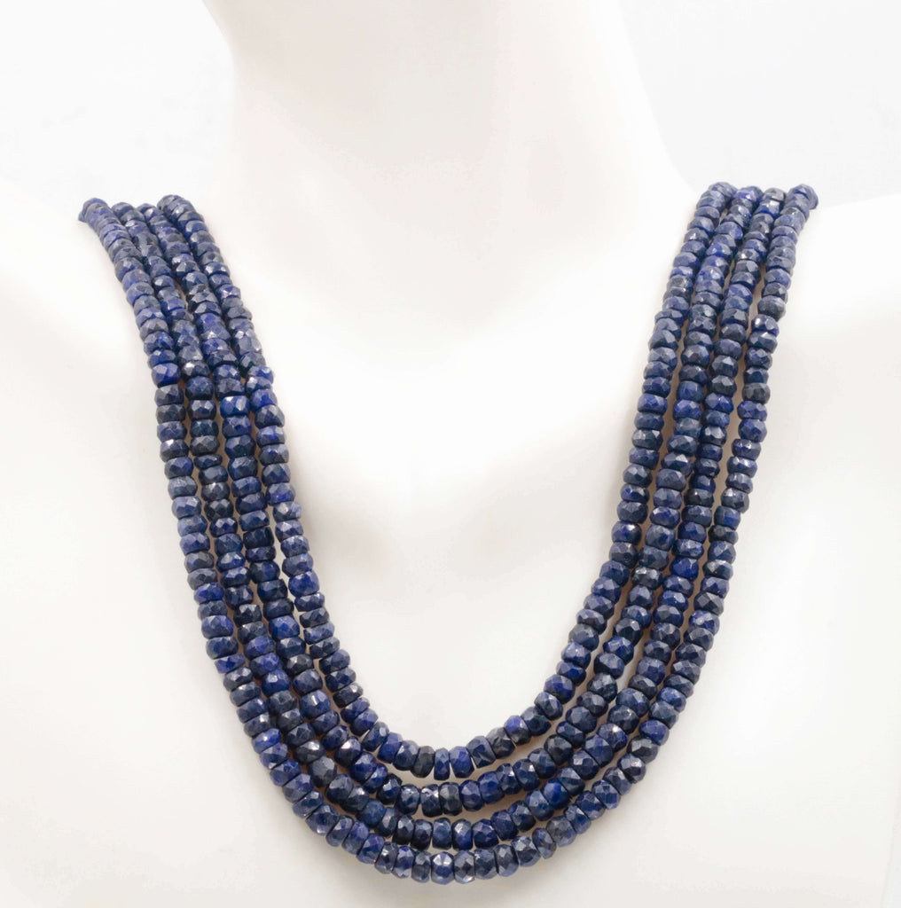 Blue Sapphire Beads: Genuine Gemstone Necklace