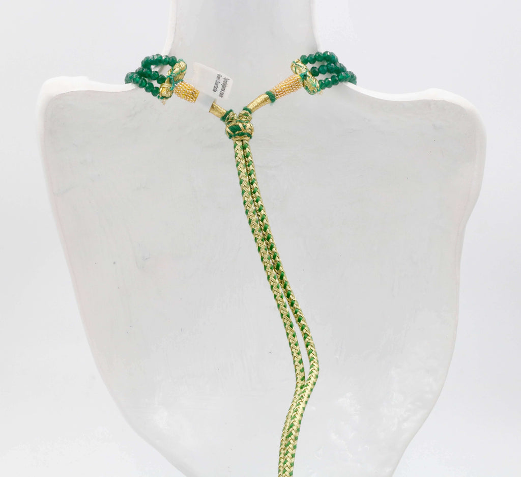 Handmade Emerald Beaded Necklace - Indian Style Jewelry