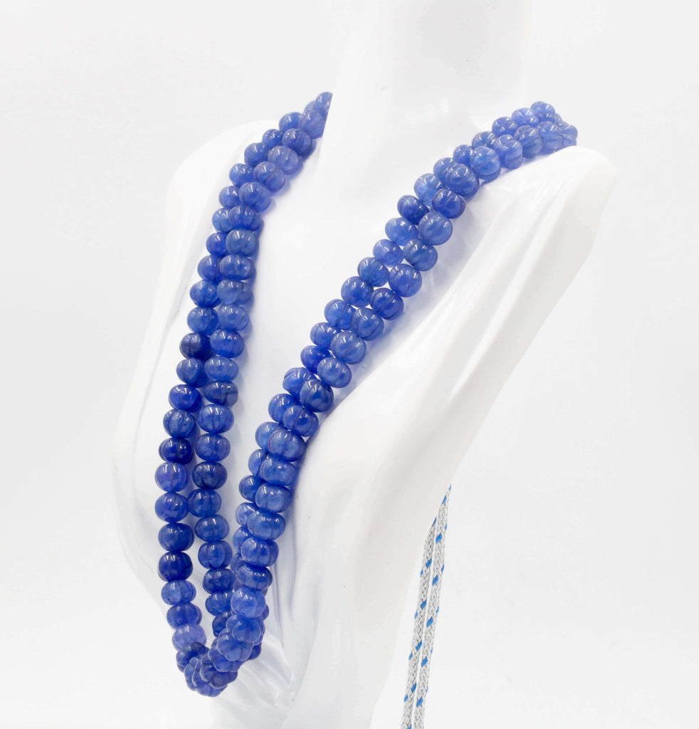 Long & Layered Necklace - Natural Blue Quartz Indian Jewelry