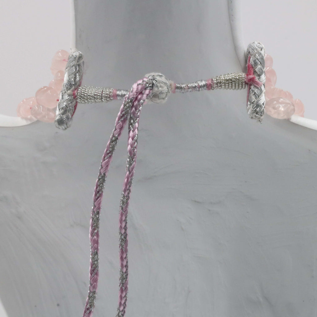 Carved Rose Quartz Necklace: Stylish Elegance