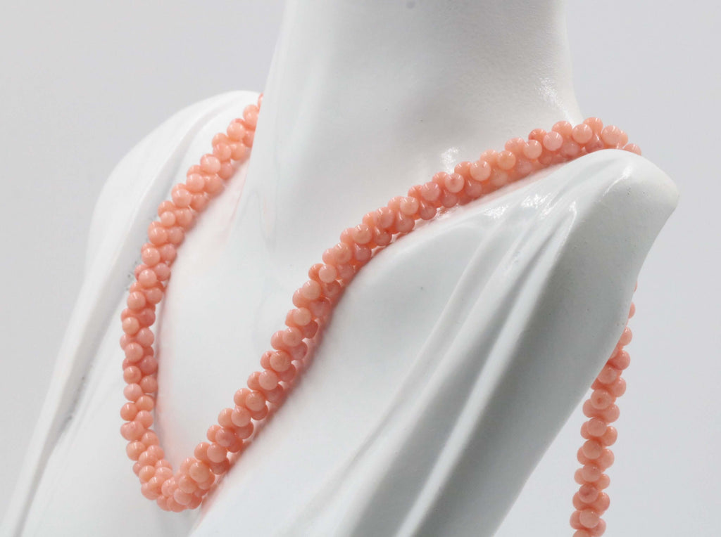 Natural Pink Coral Necklace - Best Accessories for Indian Saree/Sari