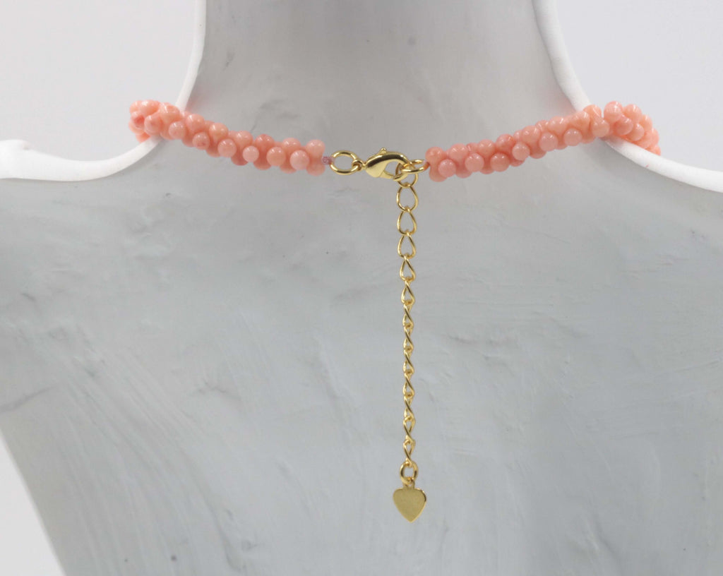 Unique Pink Coral Beads Necklace Design