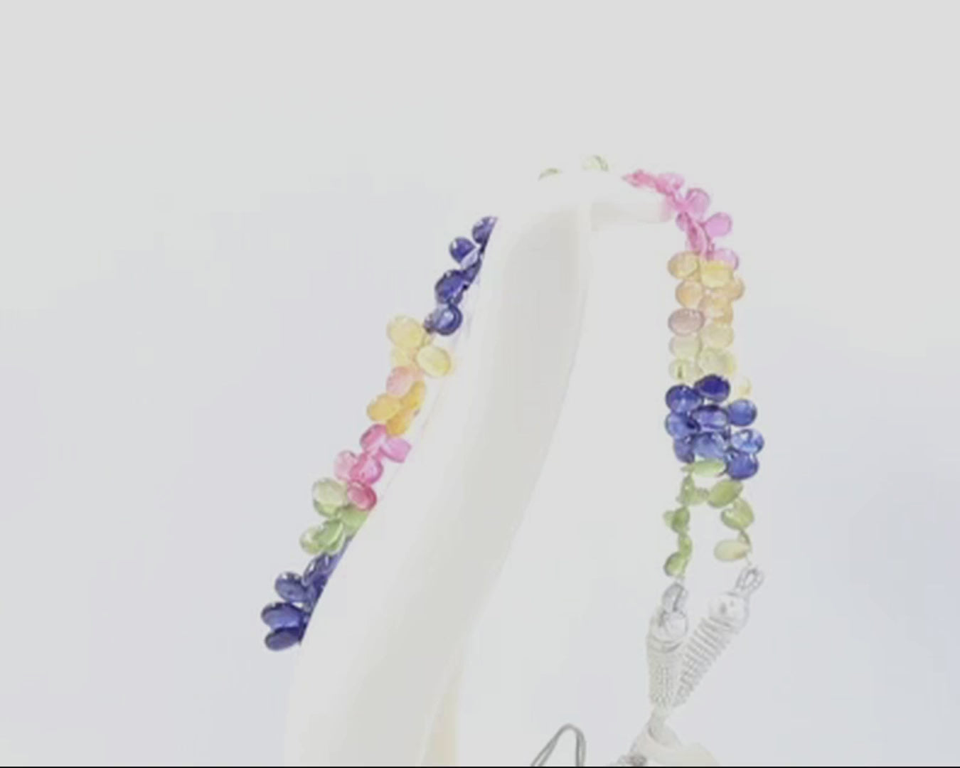 Multi Color Sapphire and Ruby Beaded Necklace - Taj Mahal Gems