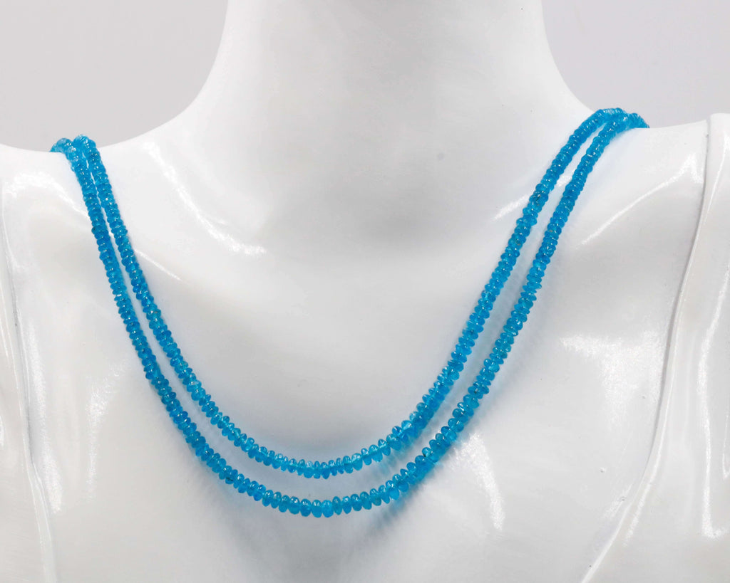 DIY Jewelry Necklace Idea - Natural Blue Neon Apatite Gemstone