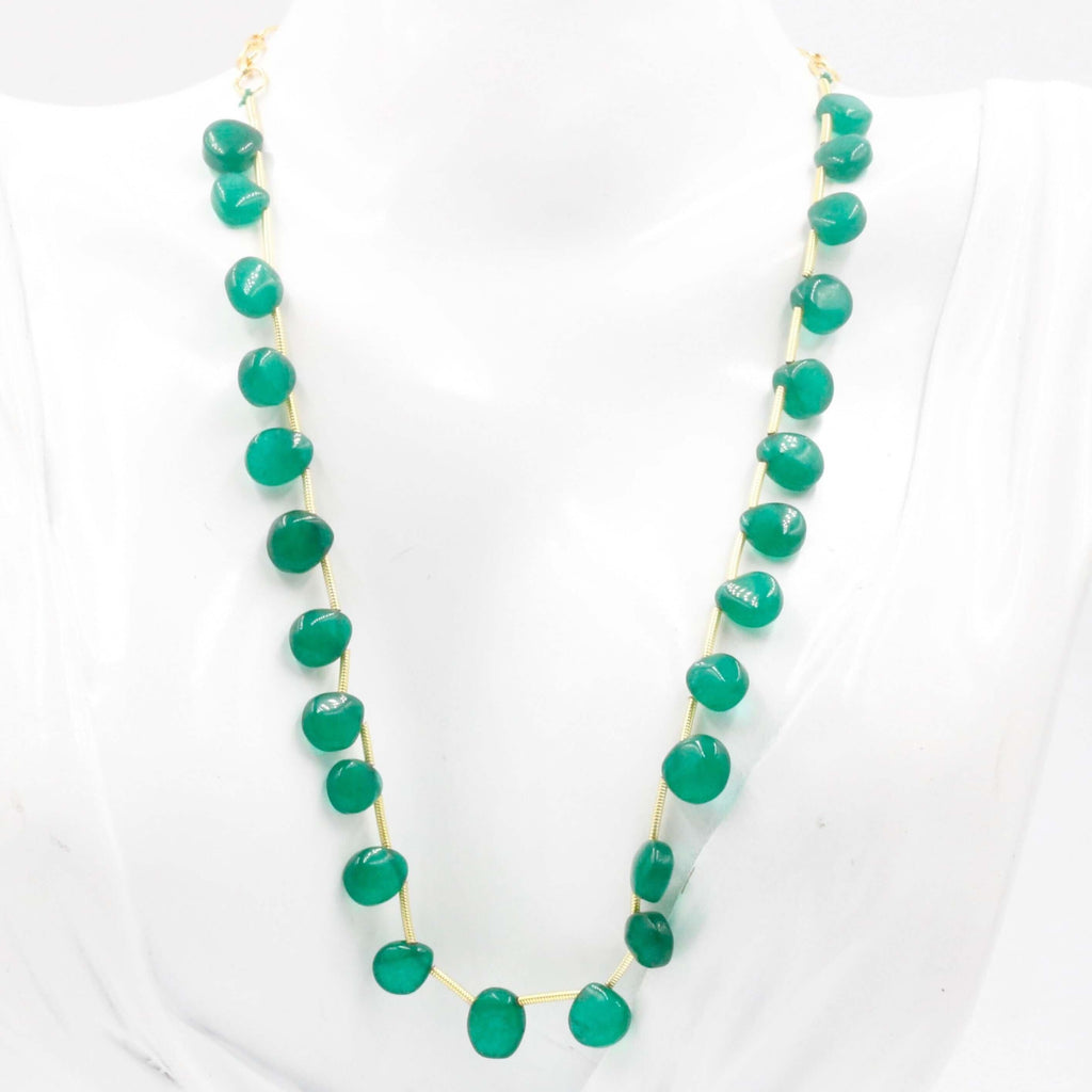 Natural Gemstone Necklace: Green Indian Style