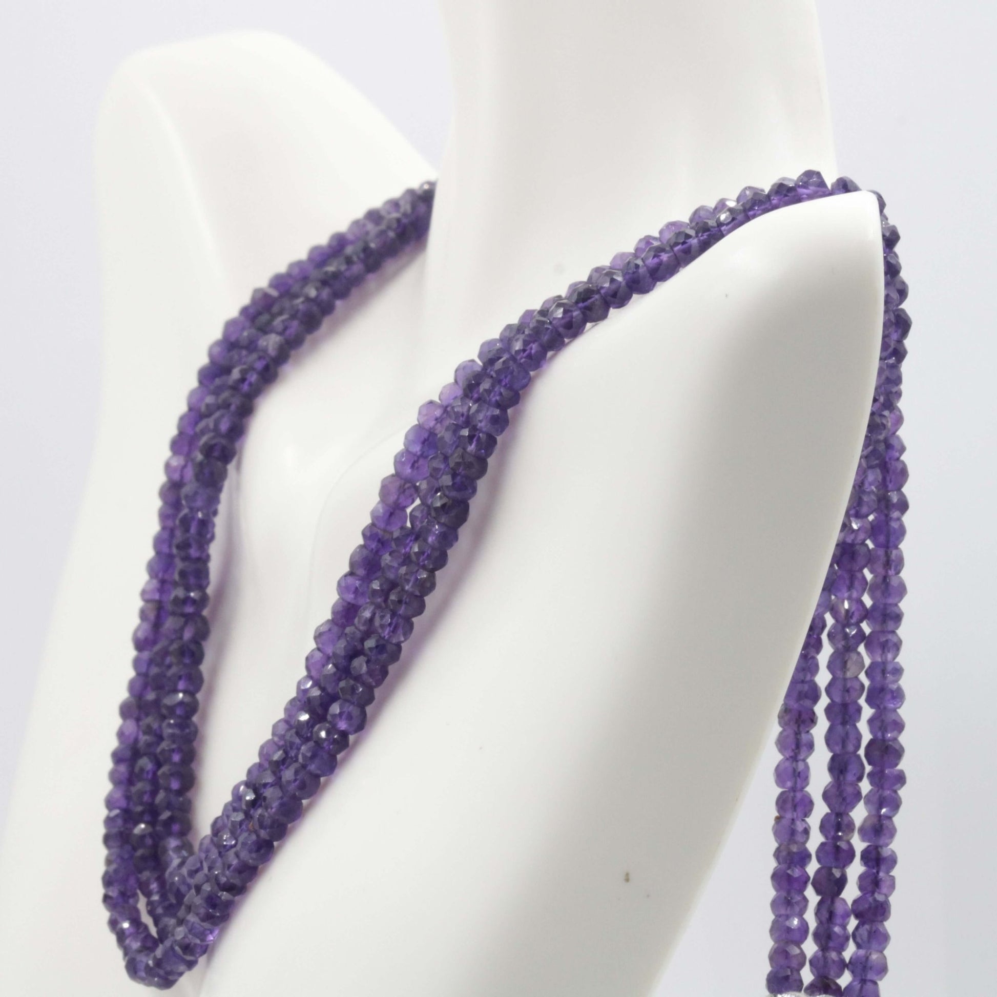 Amethyst Multi - Strand Bead Necklace - Taj Mahal Gems