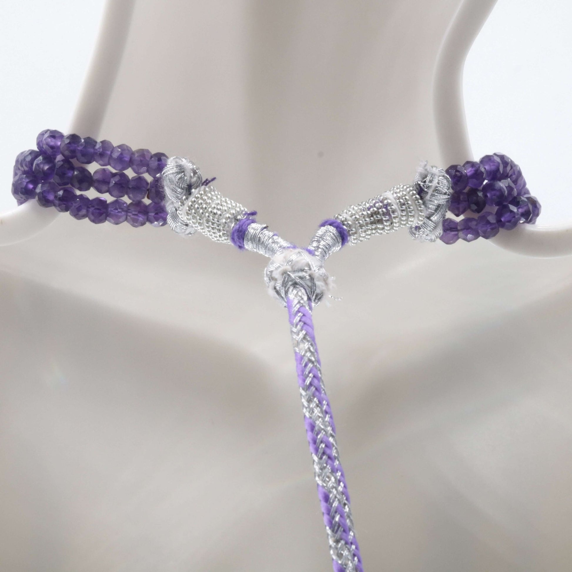 Amethyst Multi - Strand Bead Necklace - Taj Mahal Gems