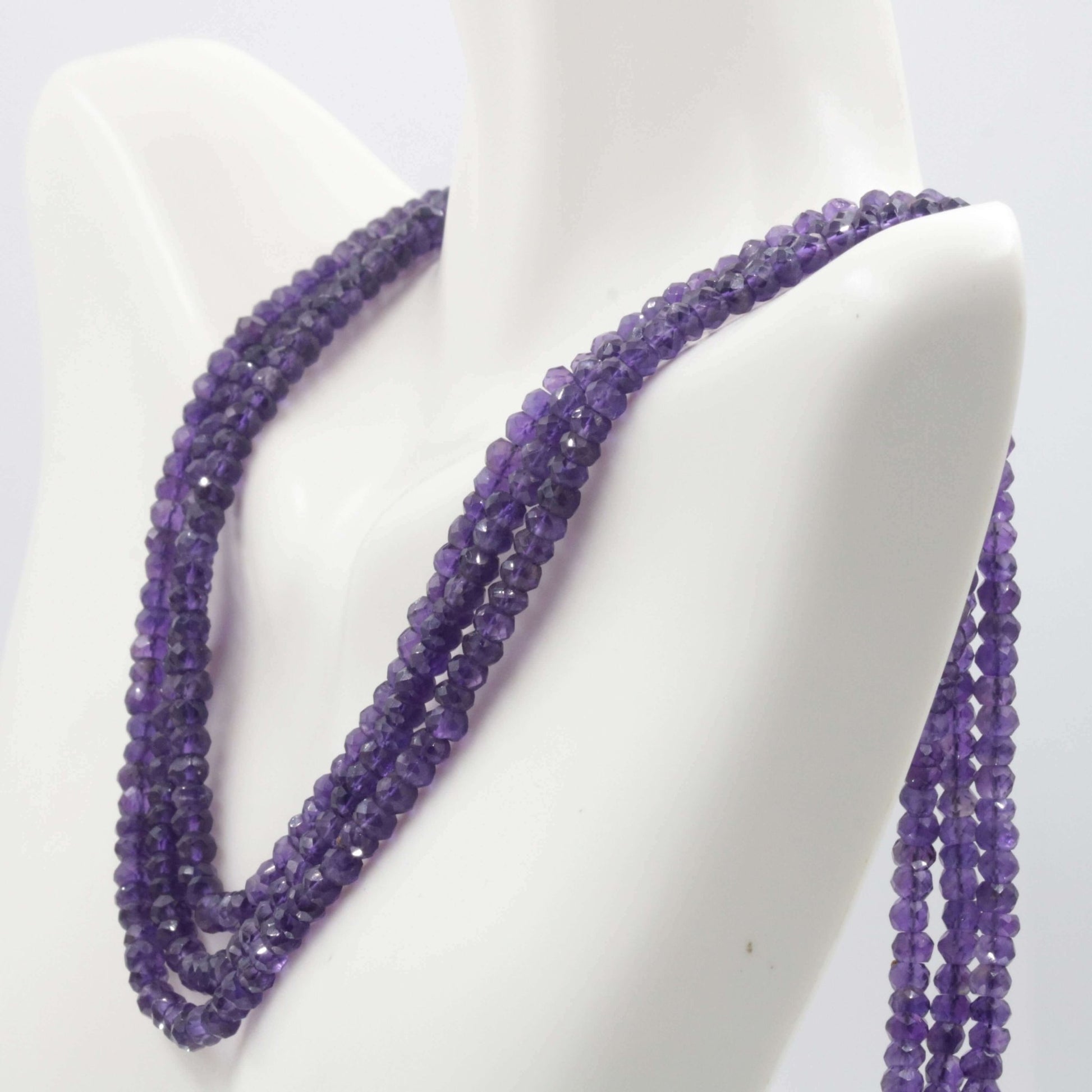 Amethyst Multi - Strand Bead Necklace - Taj Mahal Gems