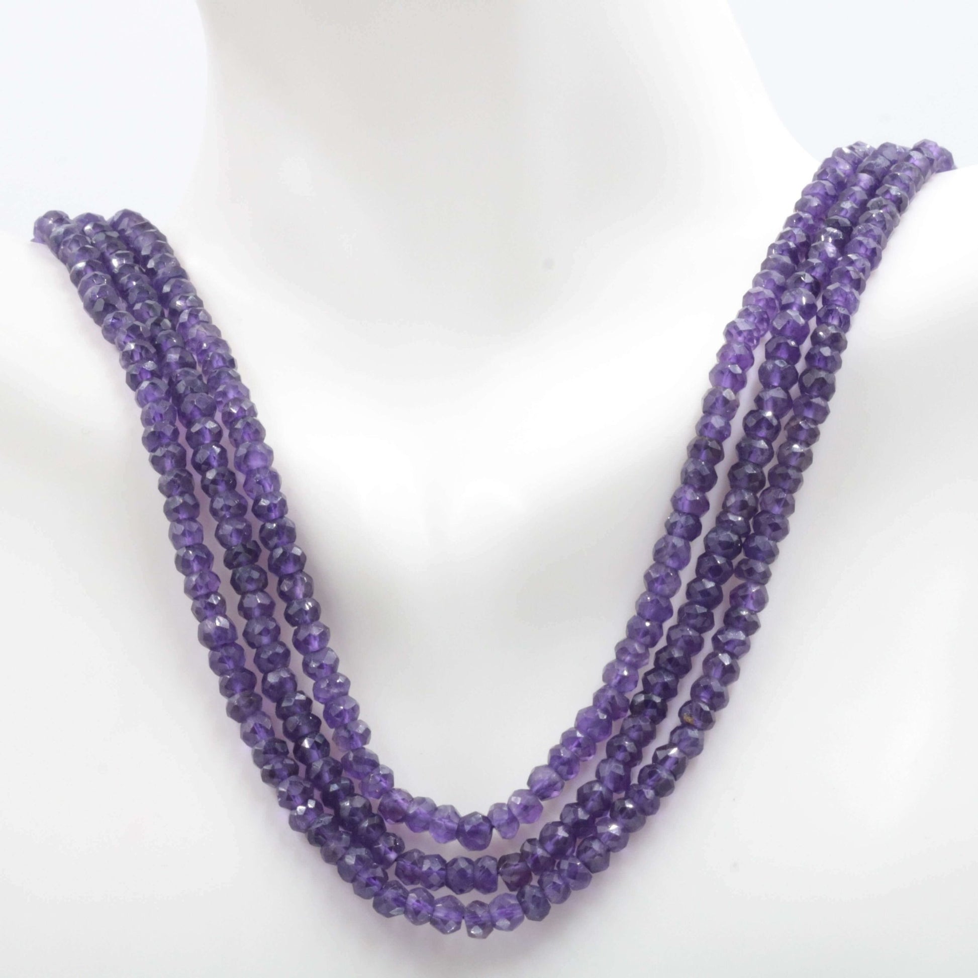 Amethyst Multi - Strand Bead Necklace - Taj Mahal Gems