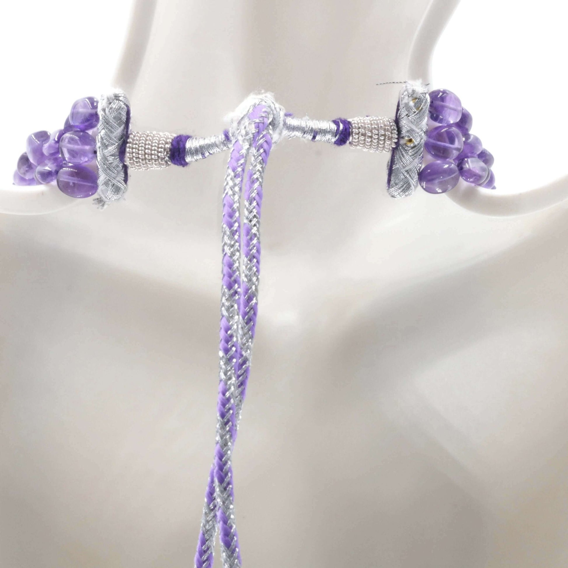 Amethyst Multi - Strand Beaded Necklace - Taj Mahal Gems