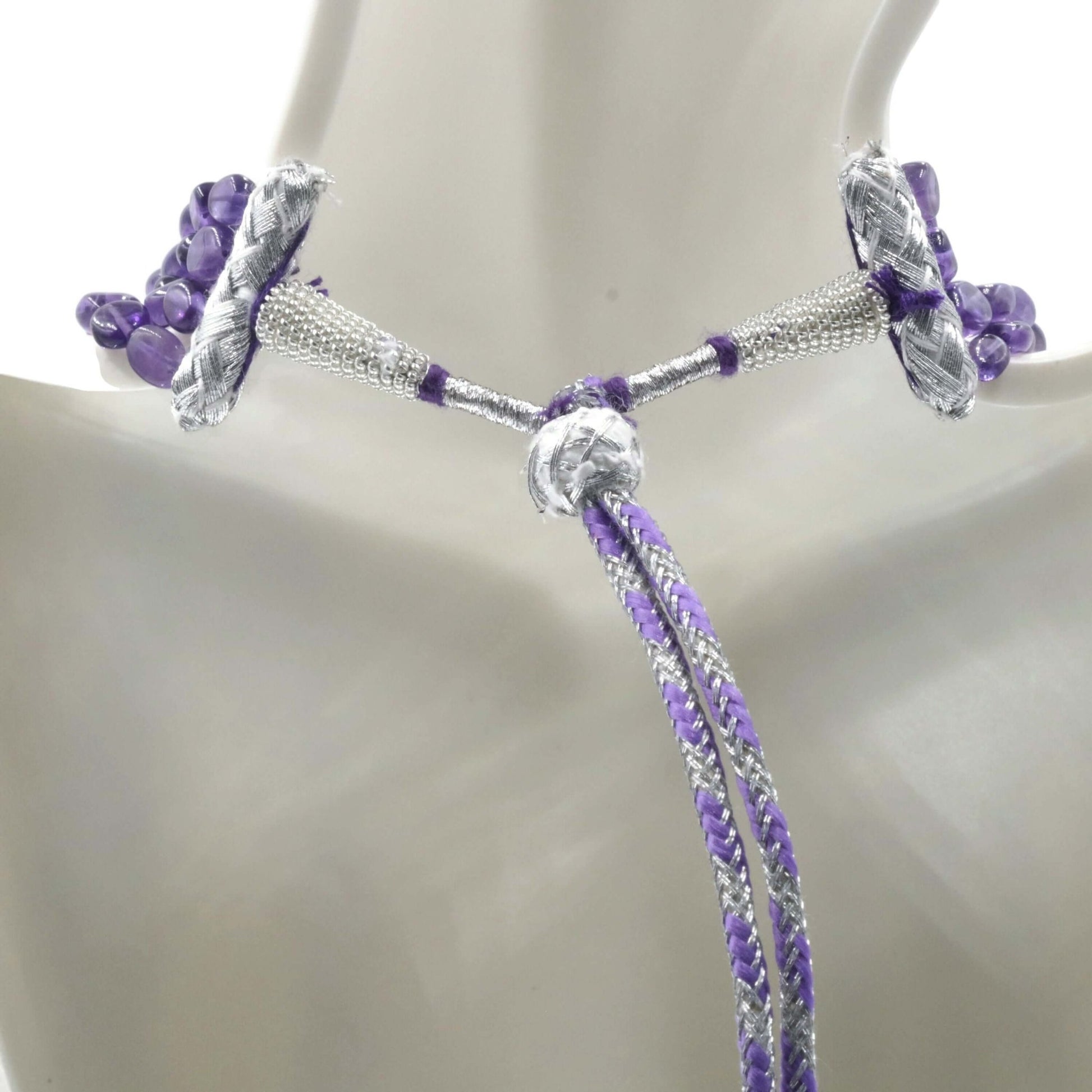 Amethyst Multi - Strand Beaded Necklace - Taj Mahal Gems