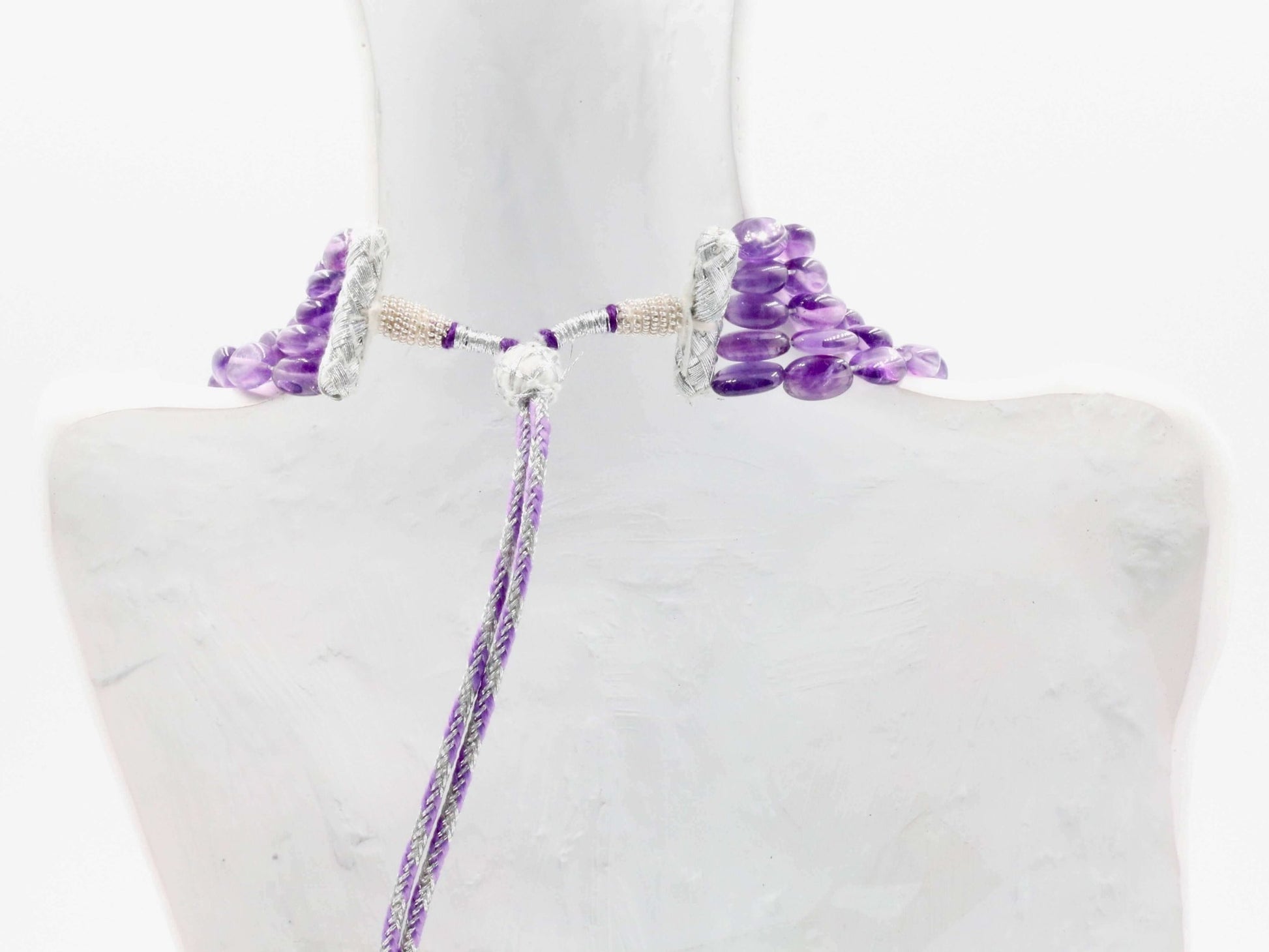 Amethyst Multi - Strand Beaded Necklace - Taj Mahal Gems