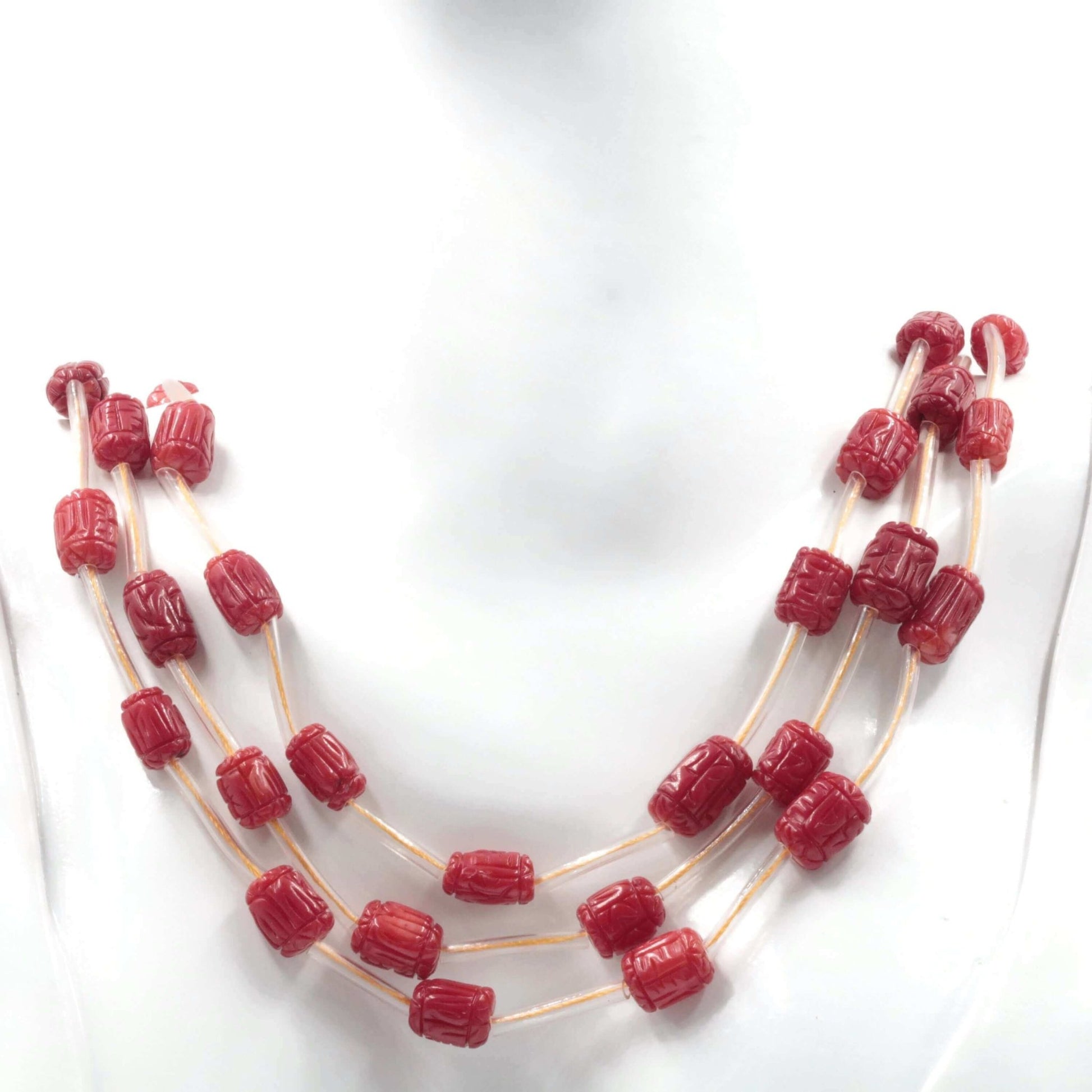 Antique Red Coral Bead Strands - Taj Mahal Gems