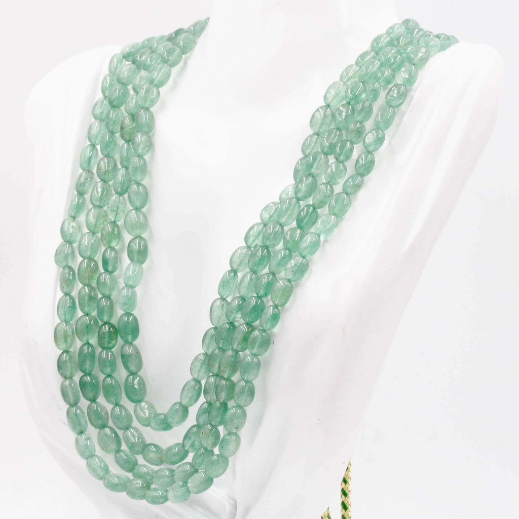High Quality Green Quartz Long Necklace with Multi Strands