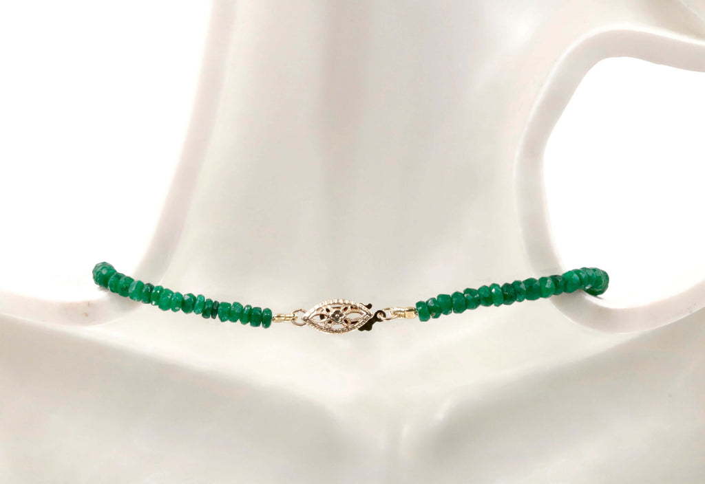 Handmade Emerald Beaded Necklace from India