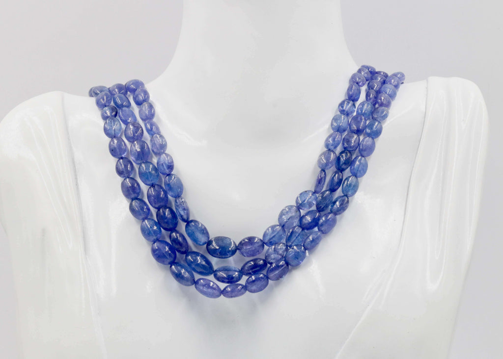 Natural Tanzanite Jewelry: Stylish Beaded Necklace