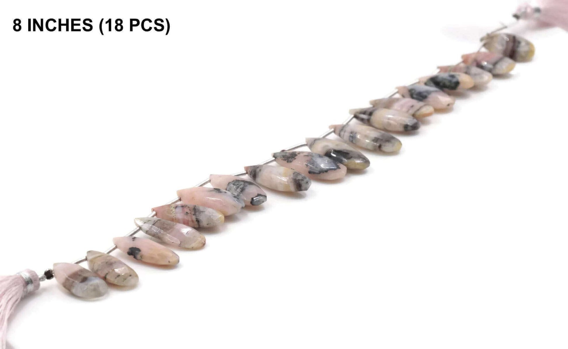 Bicolored Pink Opal Beads Strand - Taj Mahal Gems
