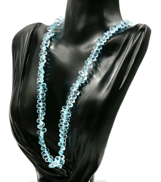 Blue Topaz Beaded Necklace - Taj Mahal Gems