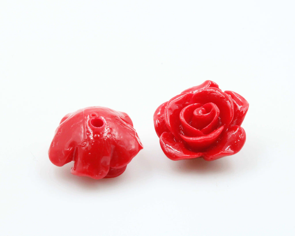 Red & Pink Rose Flower Shaped Coral for DIY Necklace