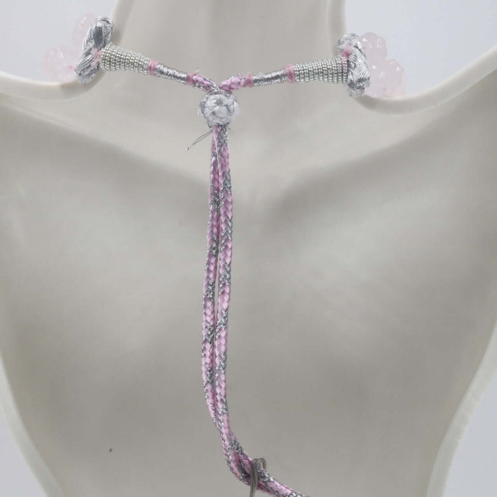 Light Pink Quartz Pumpkin Shaped Beads Necklace - Sarafa Jewelry