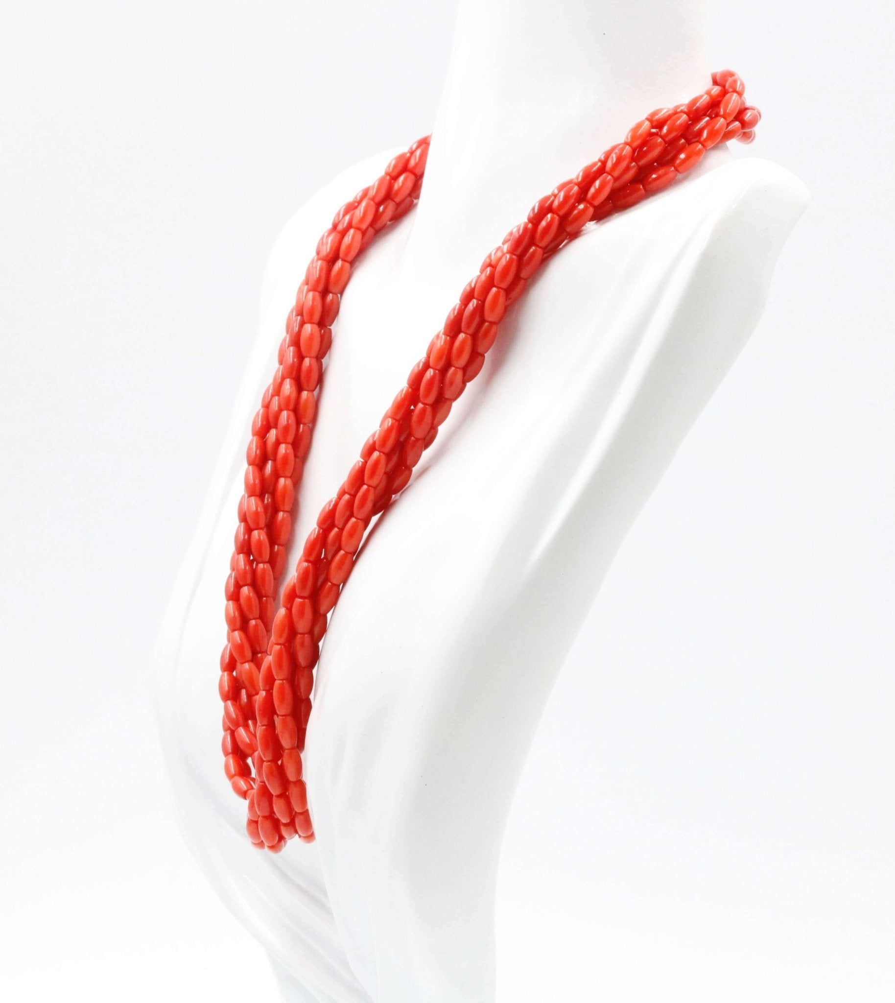 Coral Multi - Strand Beaded Necklace - Taj Mahal Gems