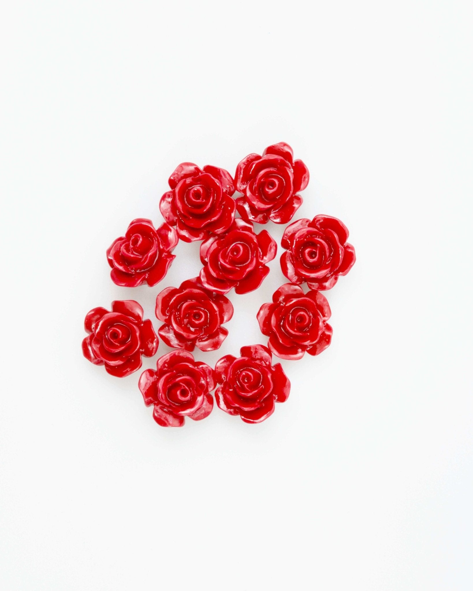 Coral Rose flower Beads 10mm - Taj Mahal Gems