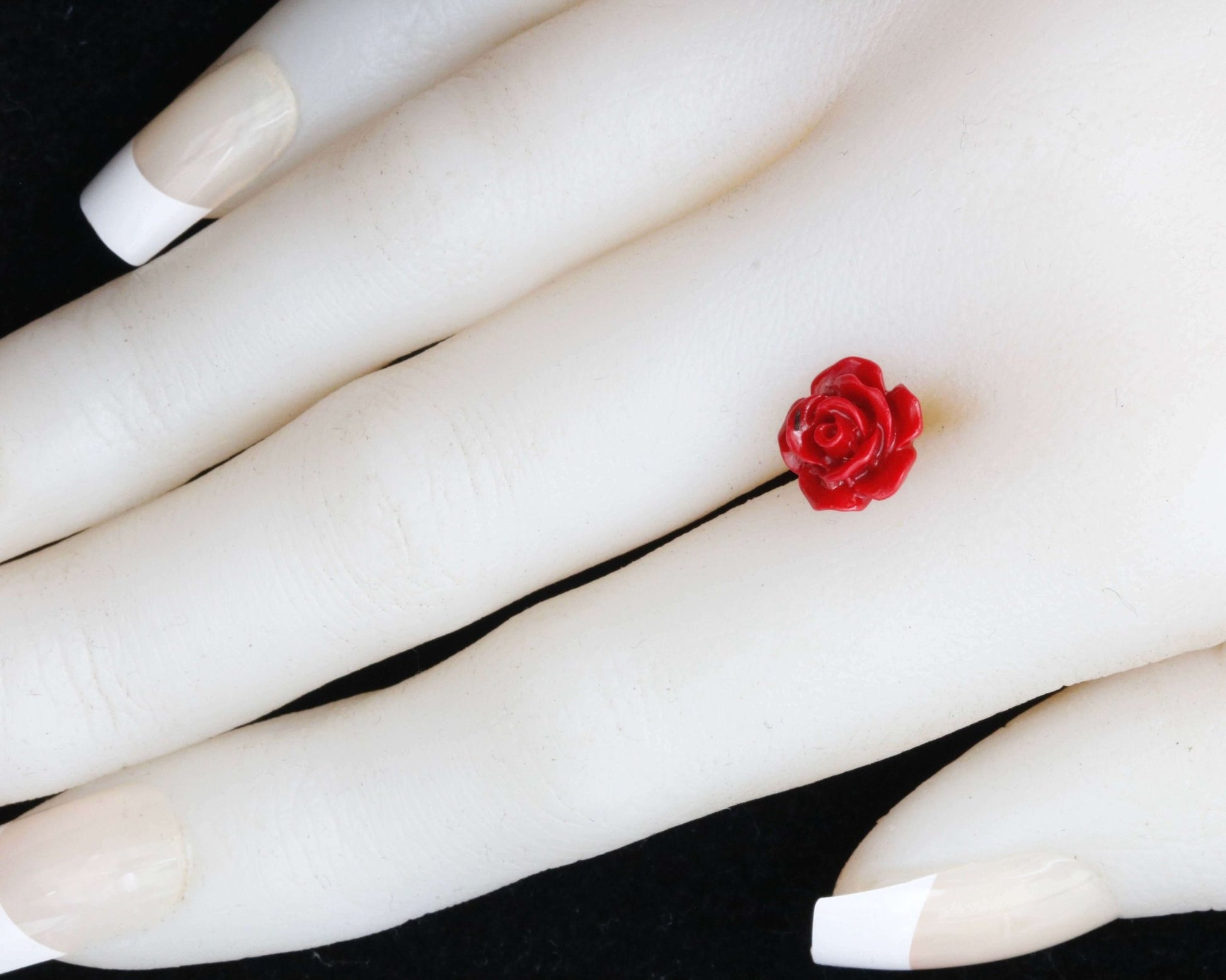 Coral Rose flower Beads 10mm - Taj Mahal Gems