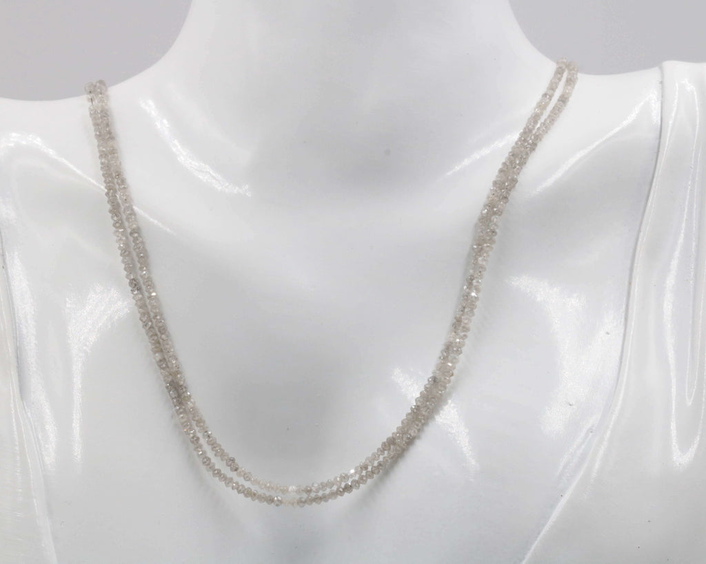 Faceted White Diamond Strand: Exquisite Charm