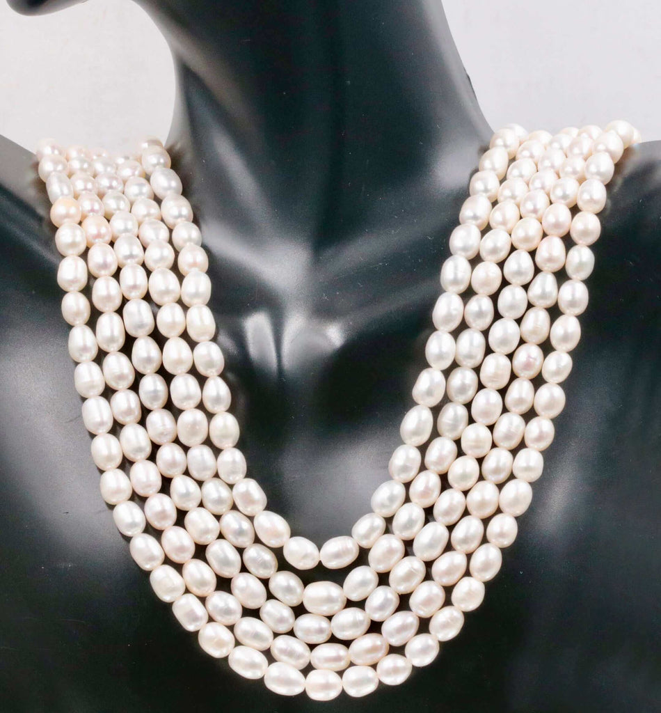 Layered & Long White Cultured Pearl Necklace Collection