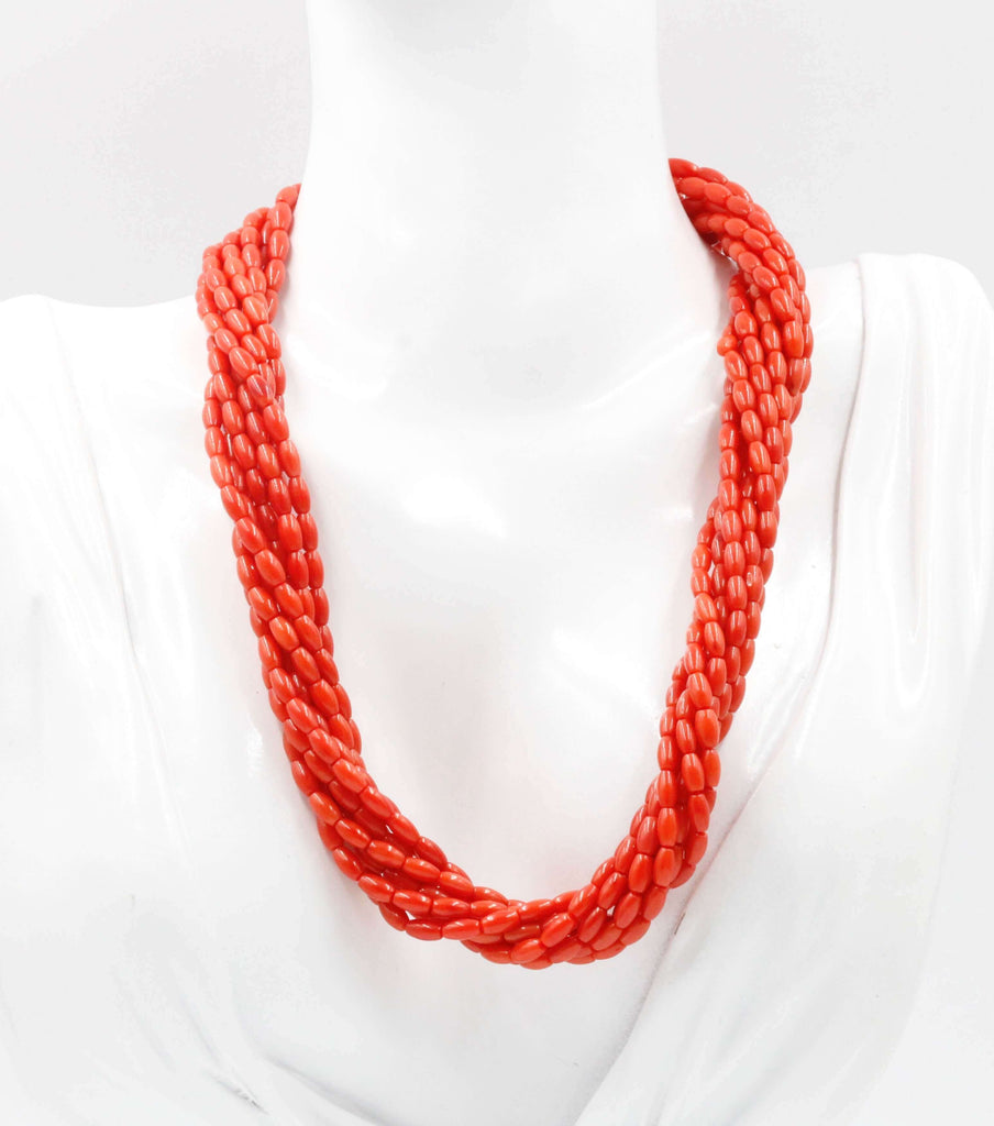 Natural Red Coral Beads Necklace Collection