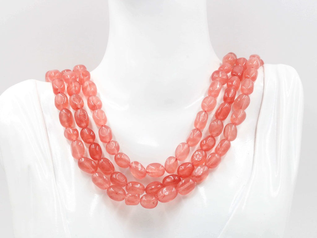 Natural Peach Quartz Necklace - Perfect Jewelry for Birthday Party