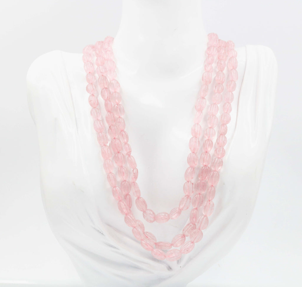 Rose Quartz Beaded Necklace: Elegant Accents