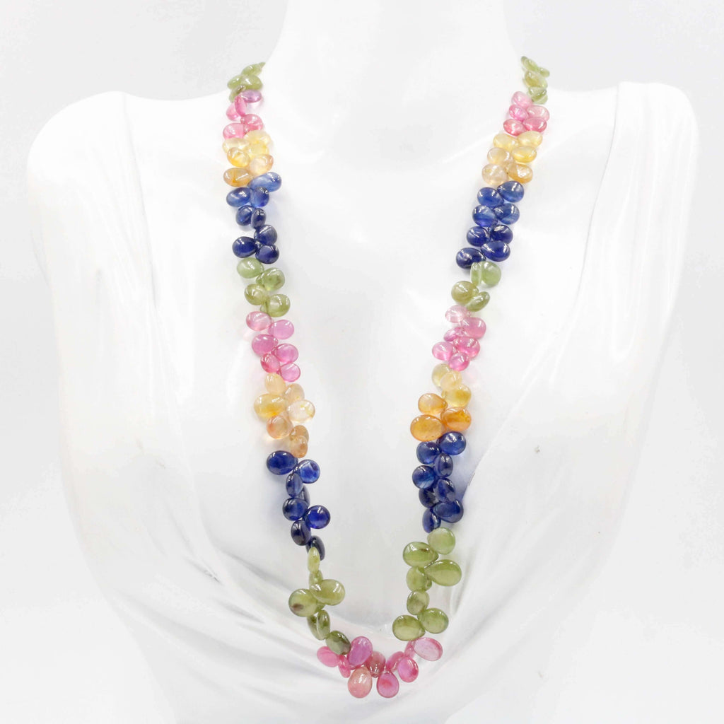 High Quality Natural Multi Color Sapphire & Ruby Necklace