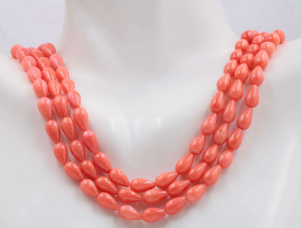 Natural Orange Coral Beads Necklace - Perfect Jewelry for Wedding