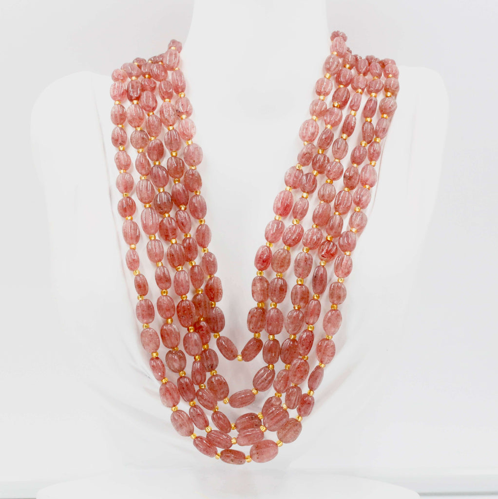 Russian Ruby Quartz Gemstone Necklace Collection