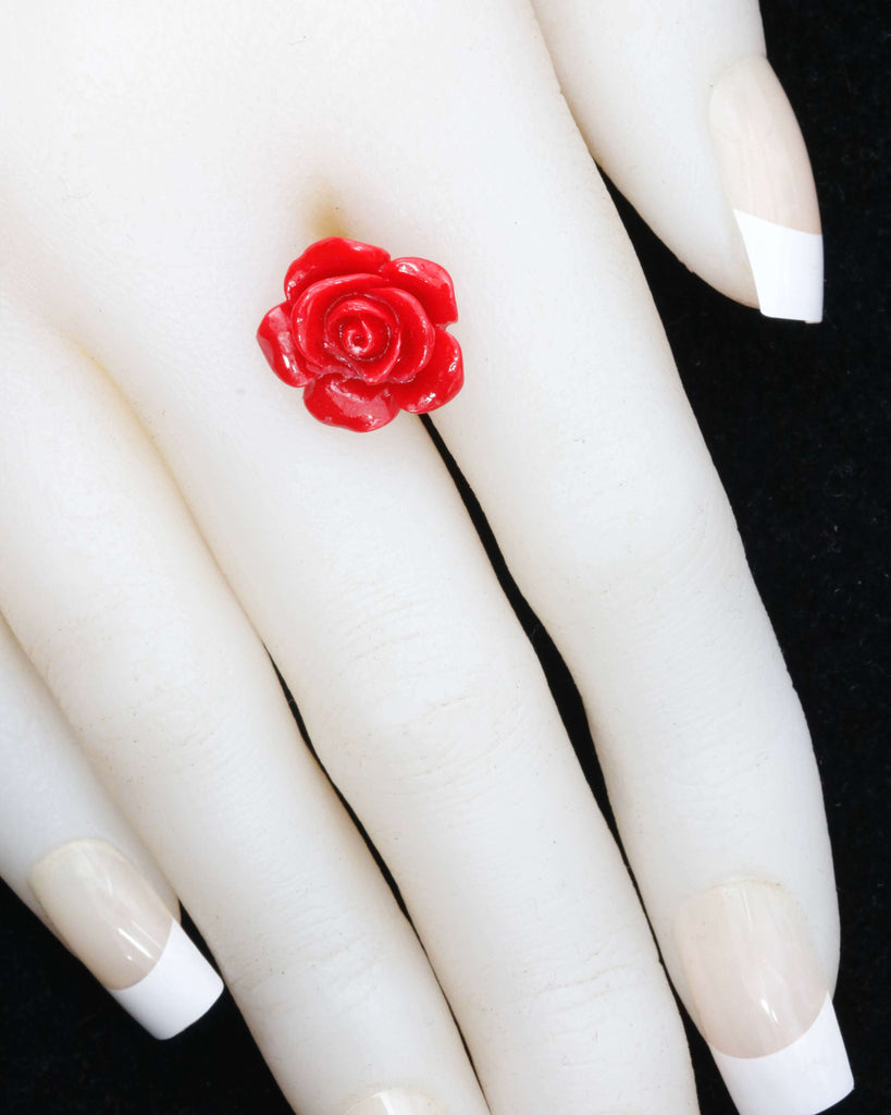 Red Rose Flower Shaped Natural Coral for DIY Jewelry