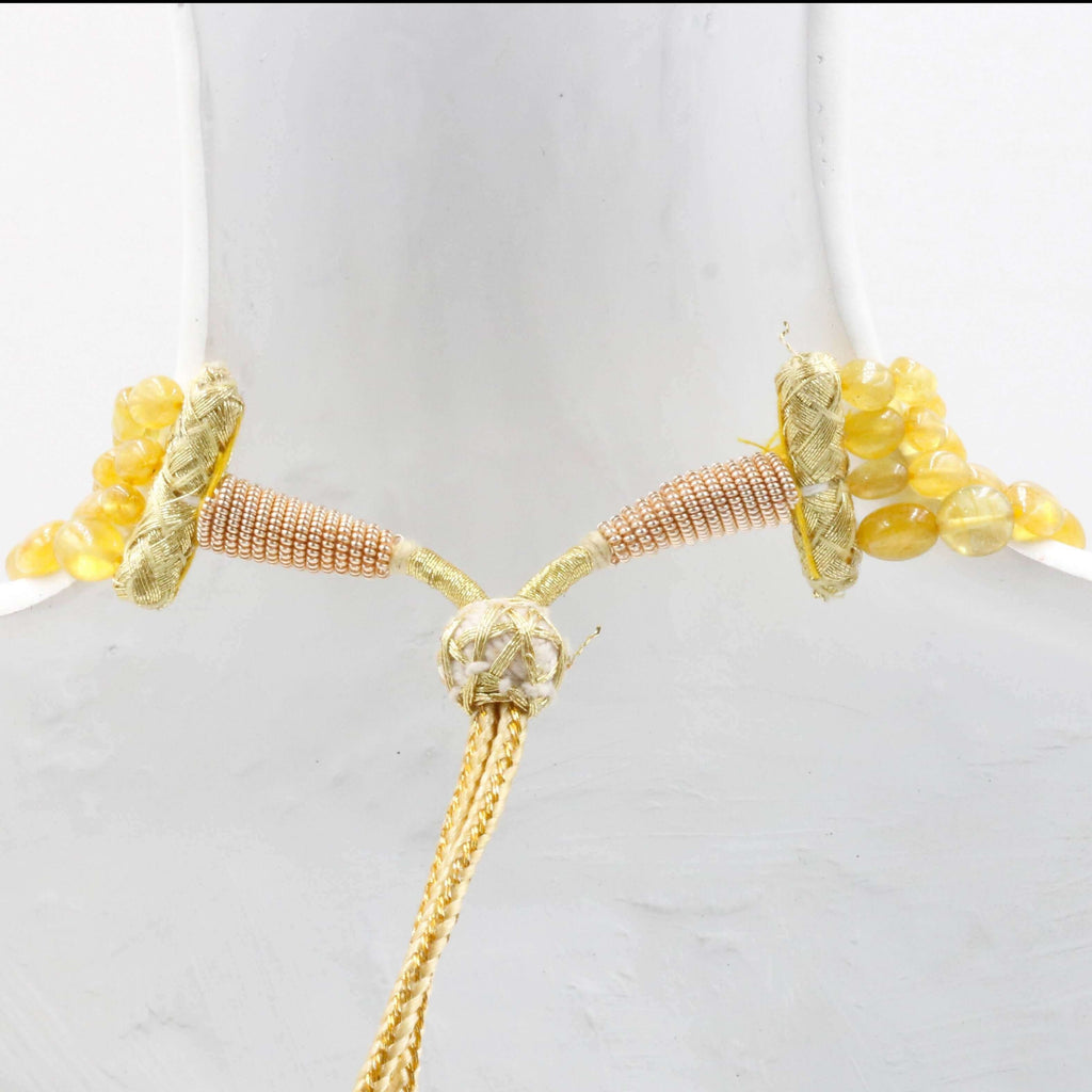 Natural Yellow Sapphire Necklace: Sarafa Design
