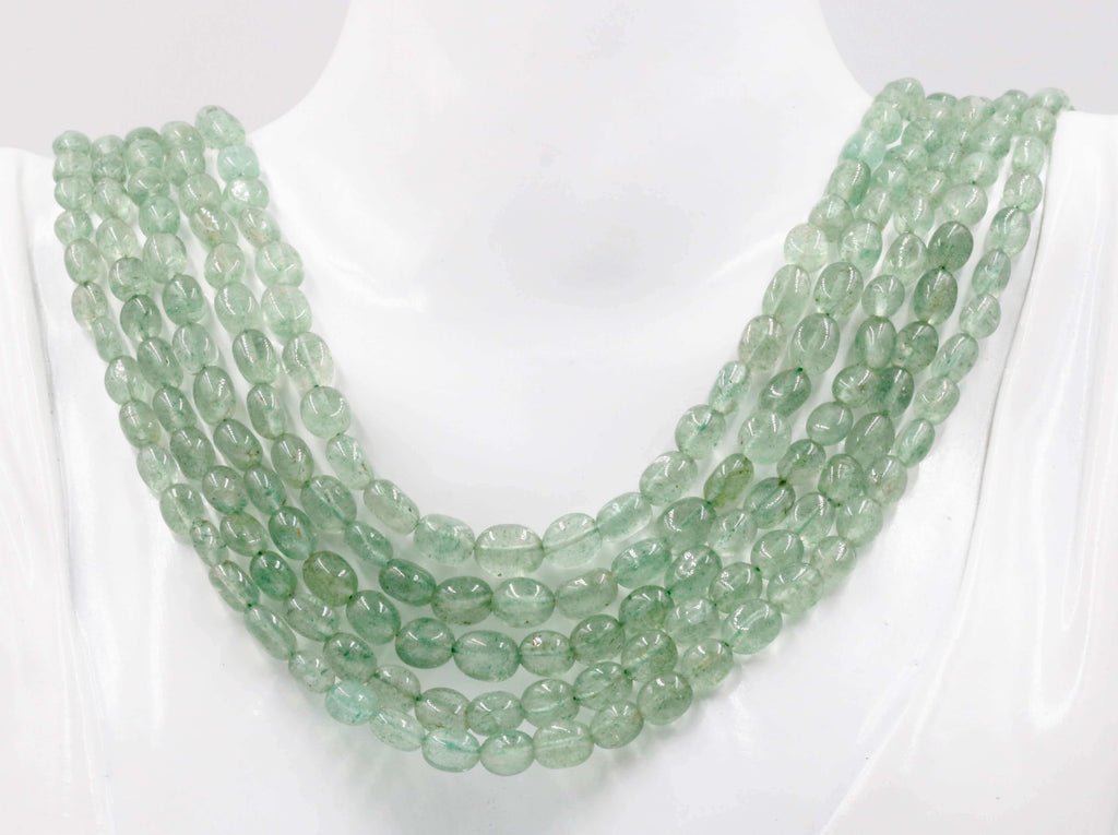 Green Quartz Gemstone Necklace: Russian Emerald Craft