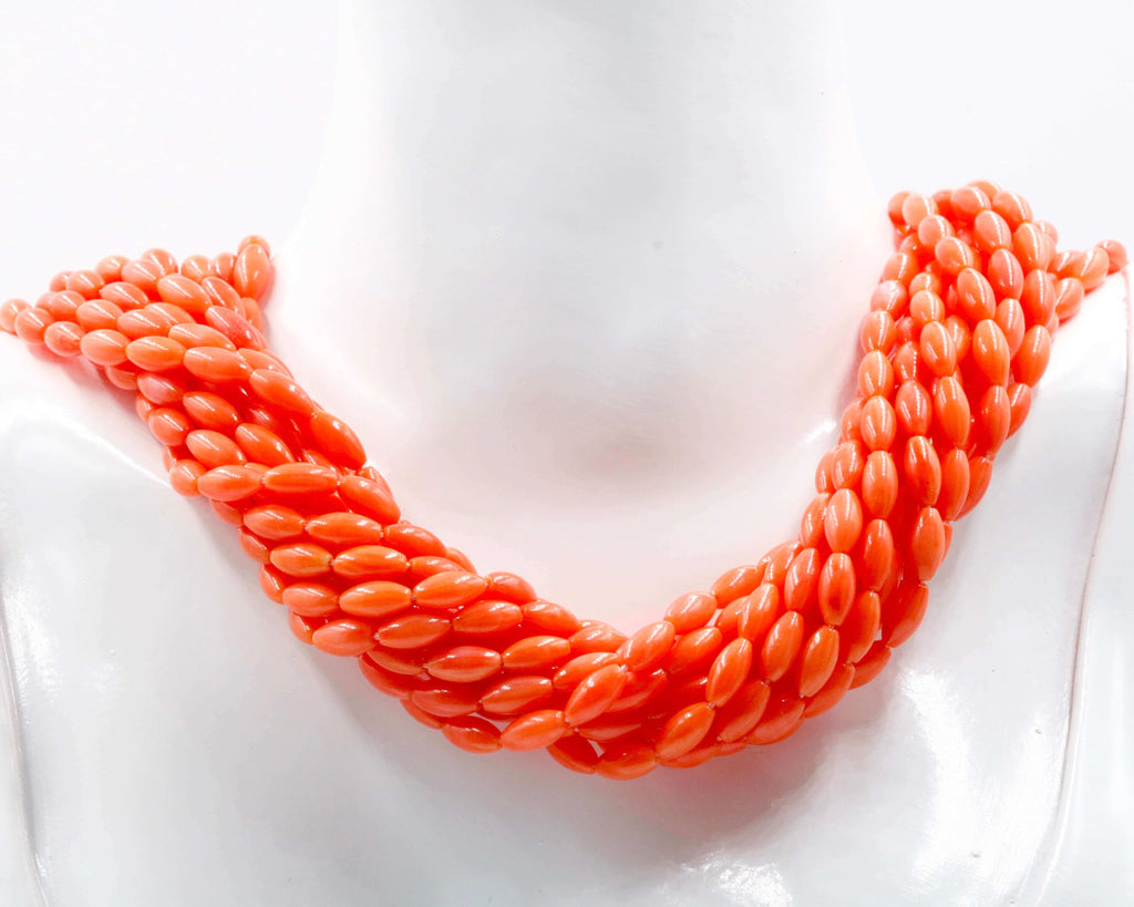 Natural Orange Coral Beads for Antique DIY Jewelry Crafting