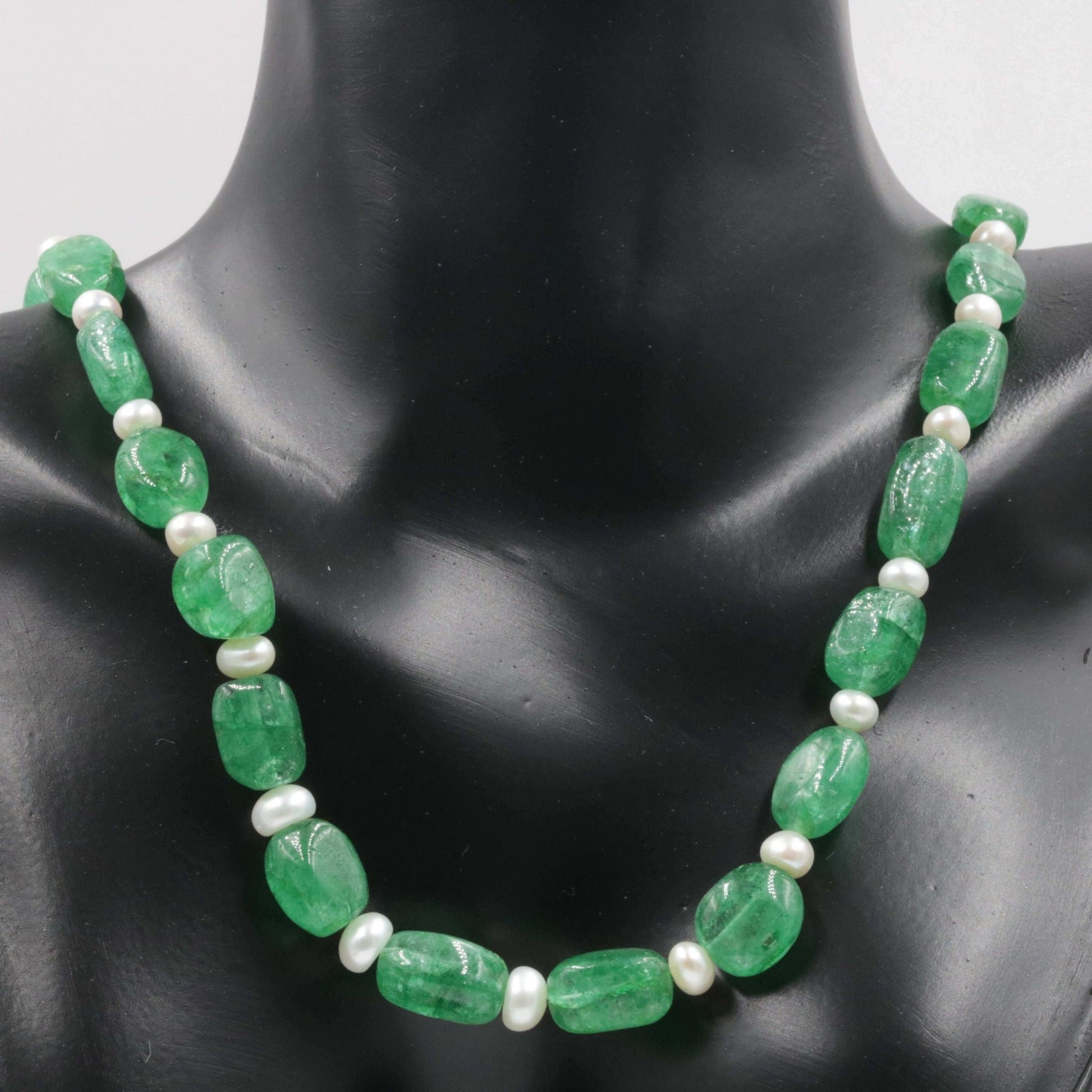 Emerald Cultured Pearl Necklace - Taj Mahal Gems