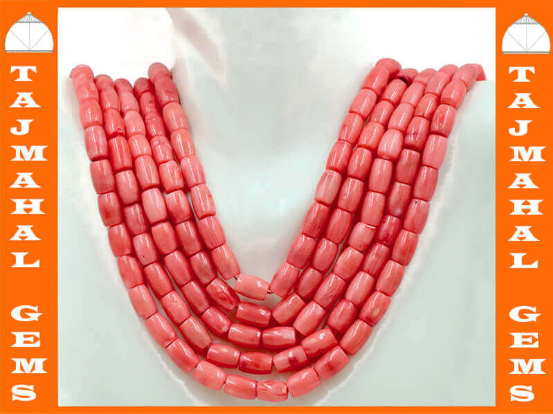 Natural Pink Coral Necklace - Best Accessories for Indian Saree/Sari
