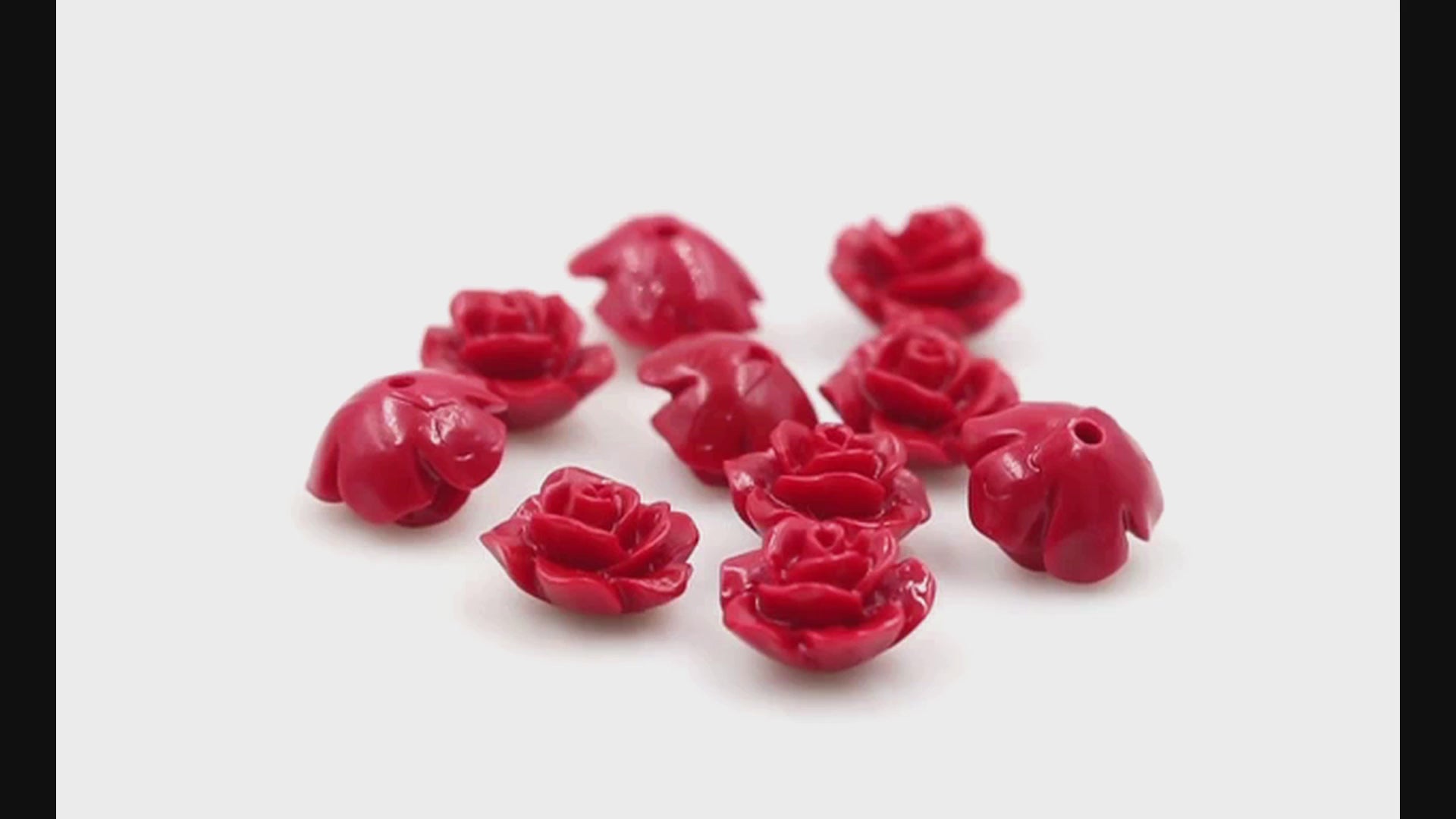 Coral Rose flower Beads 10mm - Taj Mahal Gems